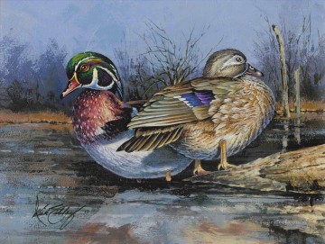mandarin duck Oil Paintings
